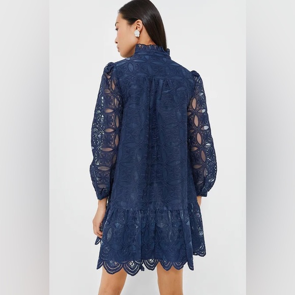 TUCKERNUCK Navy Organza Palmerston Dress size Medium - Picture 3 of 8